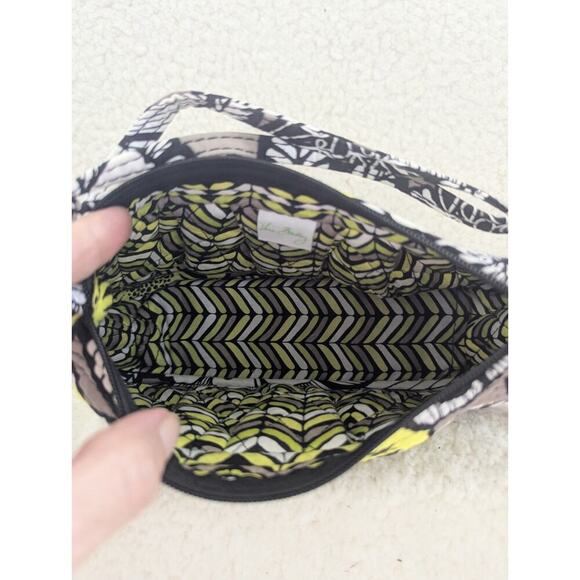 Vera Bradley Frannie Small Crossbody in "Citron" Pattern Yellow Gray White Black - Picture 10 of 11